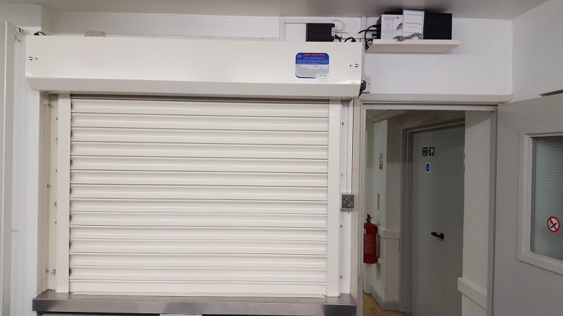 Audio visual panel for fire shutter