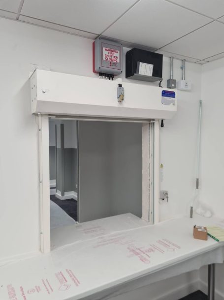 Battery back up for fire shutter